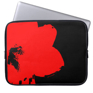 red amaryllis laptop sleeve