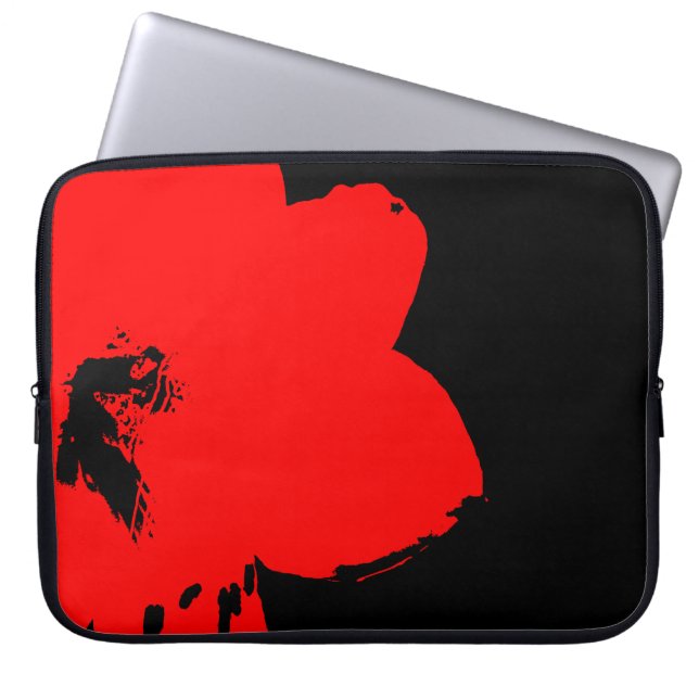 red amaryllis laptop sleeve (Front)