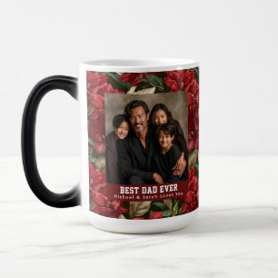 Red Amaryllis Texture Best Cat Dad Retro Magic Mug