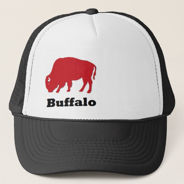 Red American Icon Buffalo trucker hat (Front)