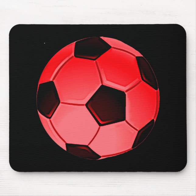 Red American Soccer or Association Football Ball Mouse Pad (Front)
