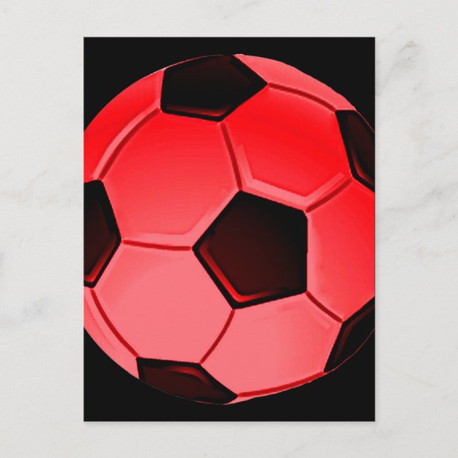 Red American Soccer or Association Football Ball Postcard (Front)