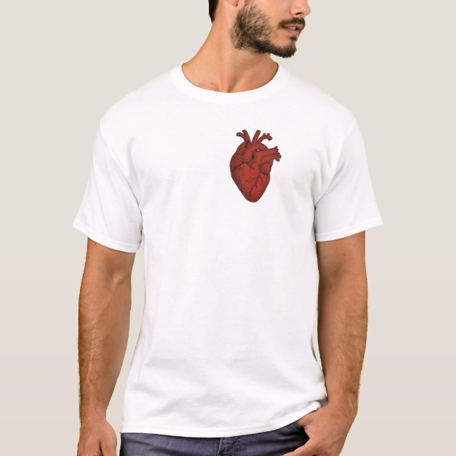 Red Anatomical Heart Vintage T-Shirt (Front)