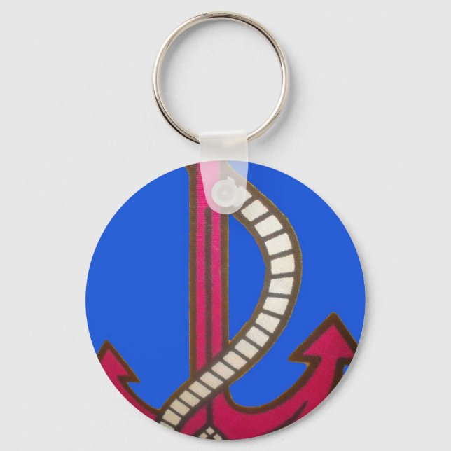 Red Anchor Art Print Keychain (Front)
