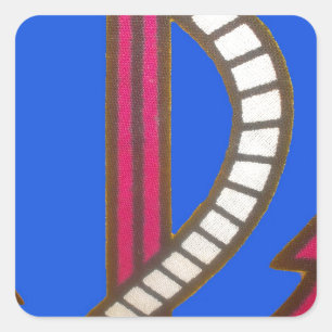 Red Anchor Art Print Square Sticker