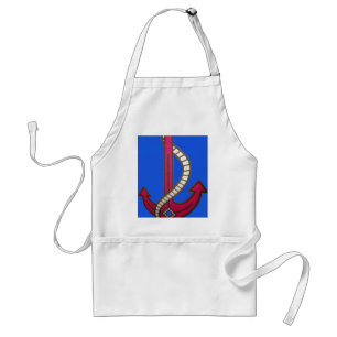 Red Anchor Art Print Standard Apron