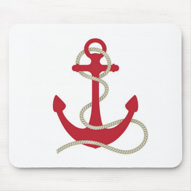 Red Anchor Mouse Pad (Front)