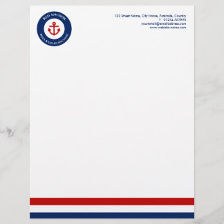 Red Anchor Nautical Boat Yacht Nautical Related Letterhead