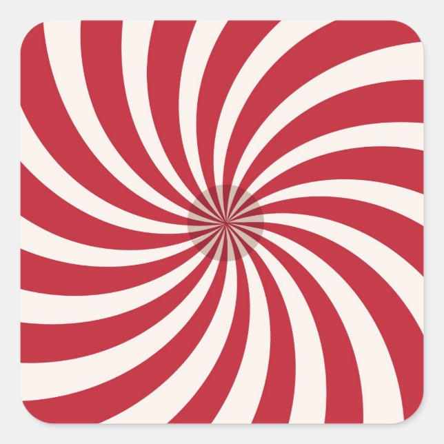 RED AND AND WHITE SPIRAL VINTAGE STICKERS (Front)