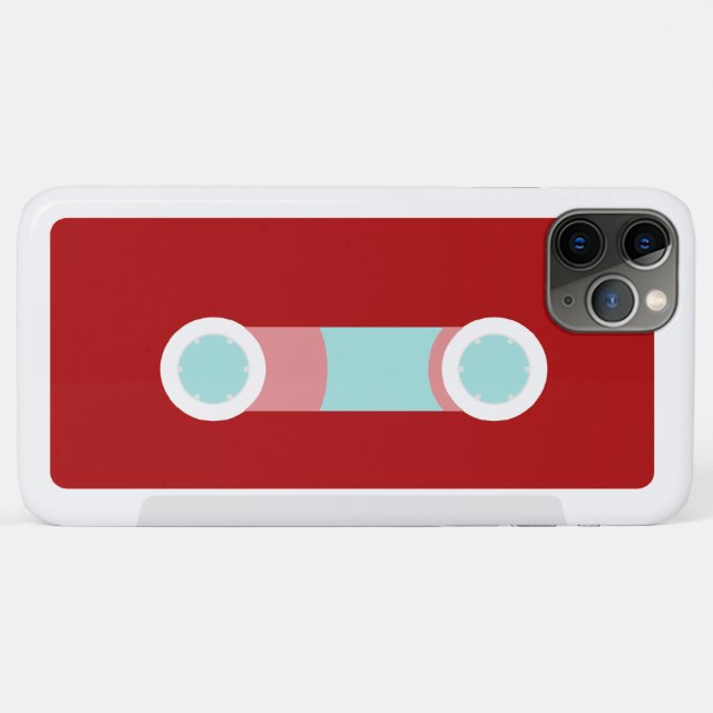 Red and Aqua Retro Cassette Tape Case-Mate iPhone Case (Back (Horizontal))