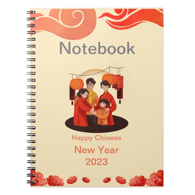 Red and Beige Chinese New Year Notebook (Front)