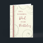 Red and Beige Dad Birthday Card<br><div class="desc">Birthday card for dad with modern and simple red and beige design and thoughtful verse.</div>