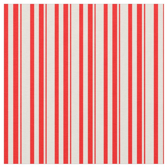 Red and Beige Pattern Fabric (Close Up)