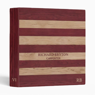 Red and Beige Wood Binder
