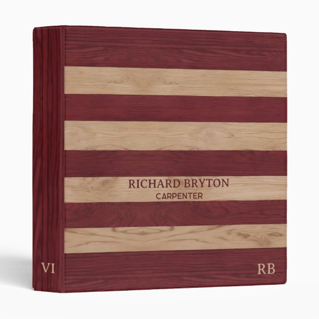 Red and Beige Wood Binder (Front/Spine)