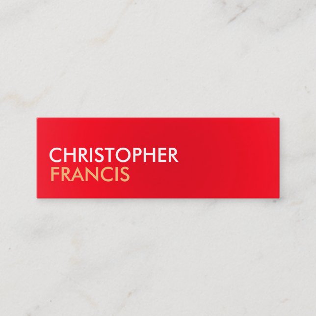 Red and Biege two tone mini cards (Front)