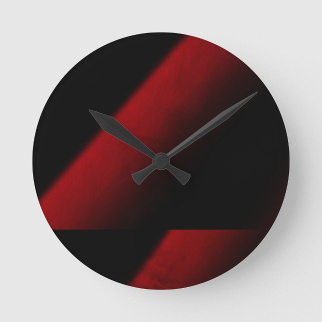 Red and black abstract acrylic wall clock (Front)