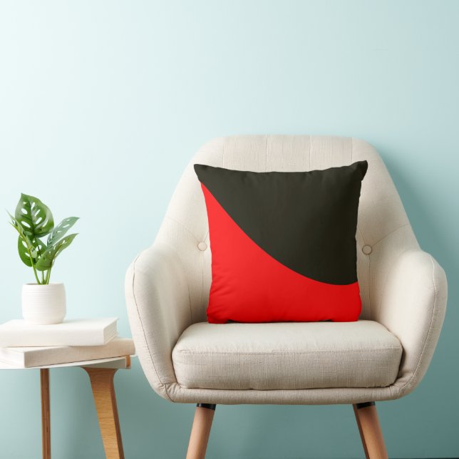 Red and Black Abstract Art Throw Pillow (Chair)