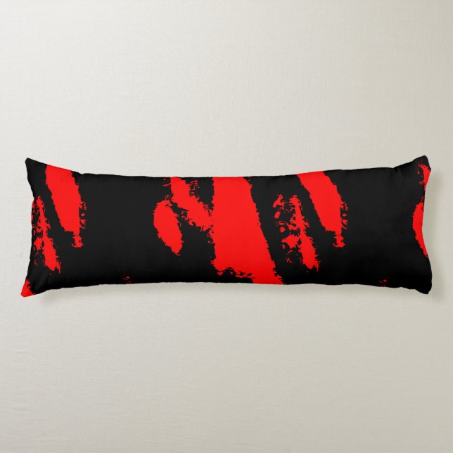 red and black abstract  body pillow (Front)