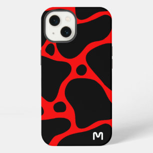 Red and black abstract giraffe pattern iPhone 13 case