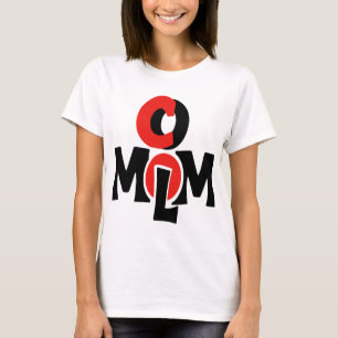 Red and black abstract mom logo design with modern T-Shirt