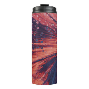 Red and black abstract painting thermal tumbler