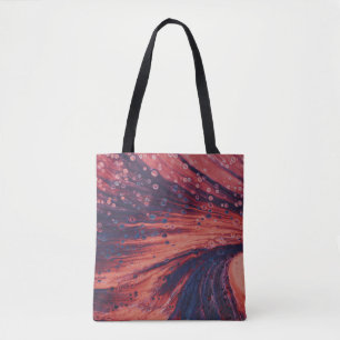 Red and black abstract painting tote bag
