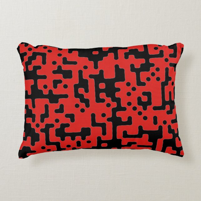 Red and Black Accent Pillow (Front)