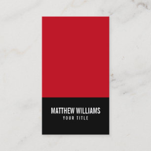 Red and black add your own logo modern generic business card