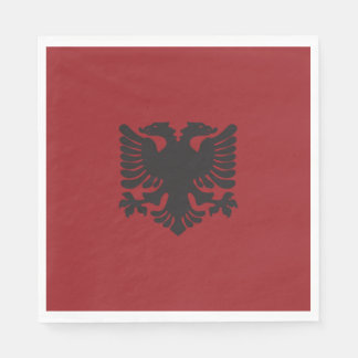 Red and Black Albanian Eagle Cocktail Napkins