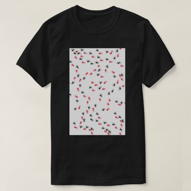 Red and Black Ants 3 T-Shirt (Design Front)