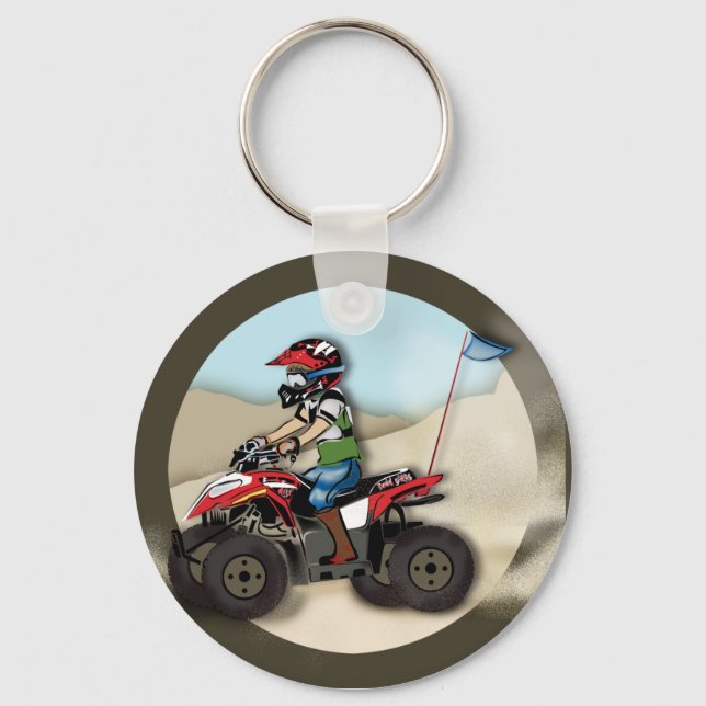 Red and Black ATV Kid Keychain (Front)