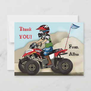 Red and Black ATV Kid Note Card