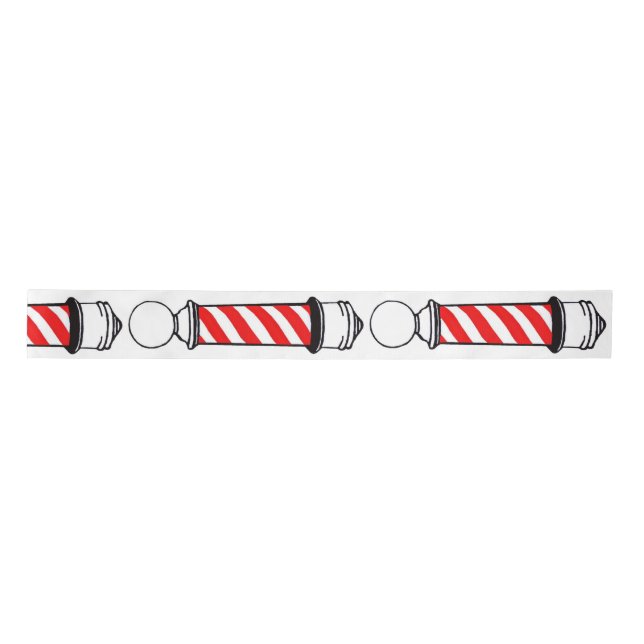 Red and Black Barber Pole Satin Ribbon (Front)