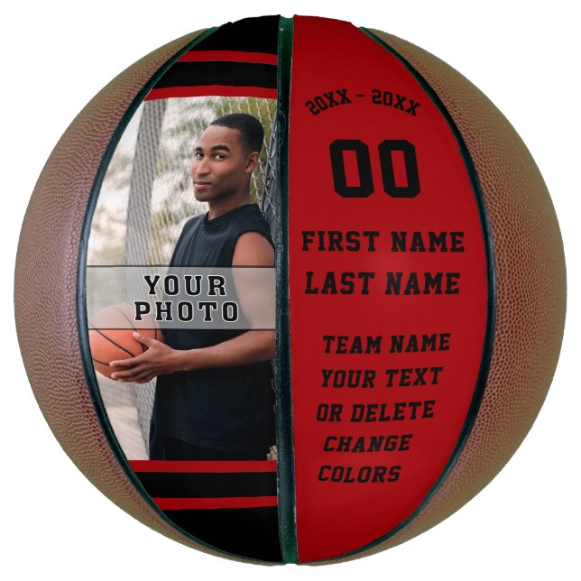 Red and Black Basketball, PHOTO FULL Size or MINI Basketball (Vertical)