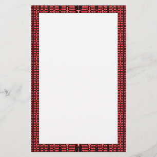 red and black border stationery