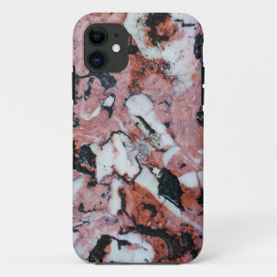 Red and Black Brecciated Marble Stone Texture with iPhone 11 Case