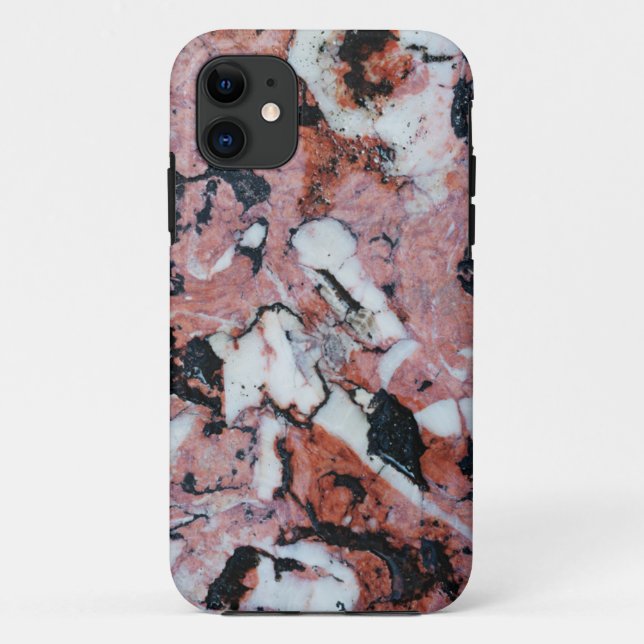 Red and Black Brecciated Marble Stone Texture with Case-Mate iPhone Case (Back)