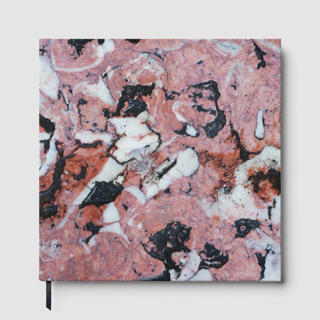 Red and Black Brecciated Marble Stone Texture with Guest Book (Front)