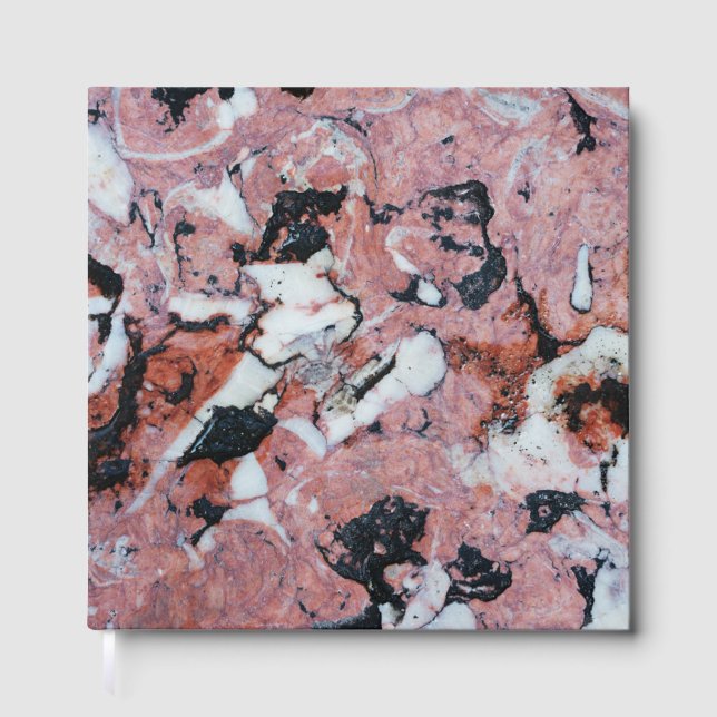 Red and Black Brecciated Marble Stone Texture with Guest Book (Front)