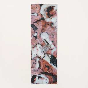 Red and Black Brecciated Marble Stone Texture with Yoga Mat