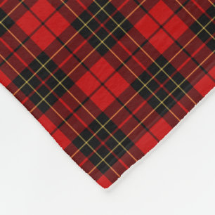 Red and Black Brodie Clan Tartan Fleece Blanket