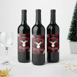Red and Black Buffalo Plaid Christmas Wine Label<br><div class="desc">The product design features a silhouette of a reindeer on a classic red and black buffalo plaid pattern. Combined with your own personalized text,  this composition makes rustic,  modern,  and unique Christmas holiday wine labels.</div>