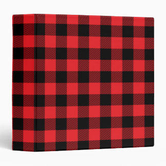Red and Black Buffalo Plaid Gingham Binder