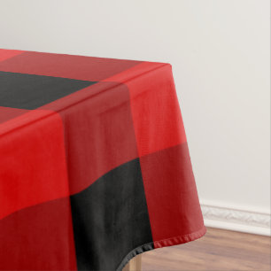 Red and Black Buffalo Plaid Holiday gingham       Tablecloth