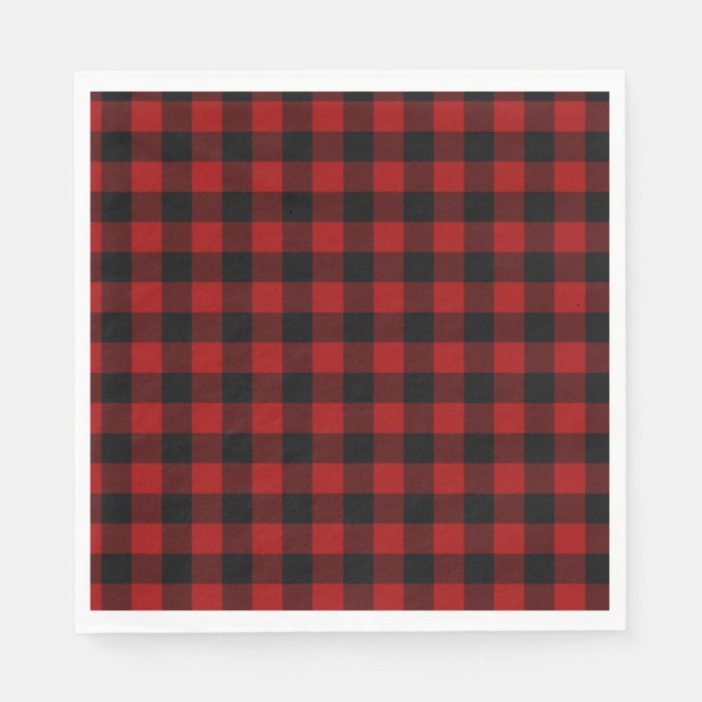 Red and Black Buffalo Plaid   Napkin (Front)