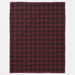 Red and black Buffalo Plaid pattern Fleece Blanket