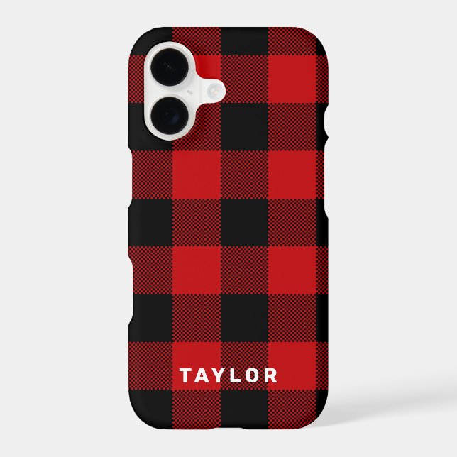 Red and Black Buffalo Plaid Personalized (Back)