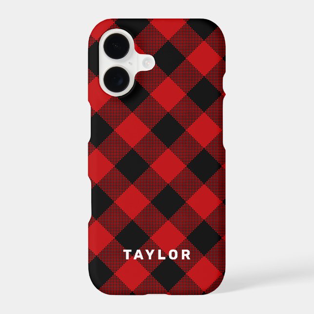 Red and Black Buffalo Plaid Personalized (Back)