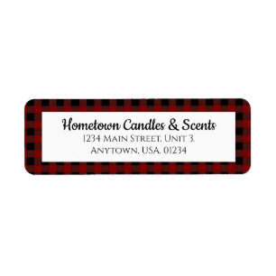Red and Black Buffalo Plaid Rustic Business